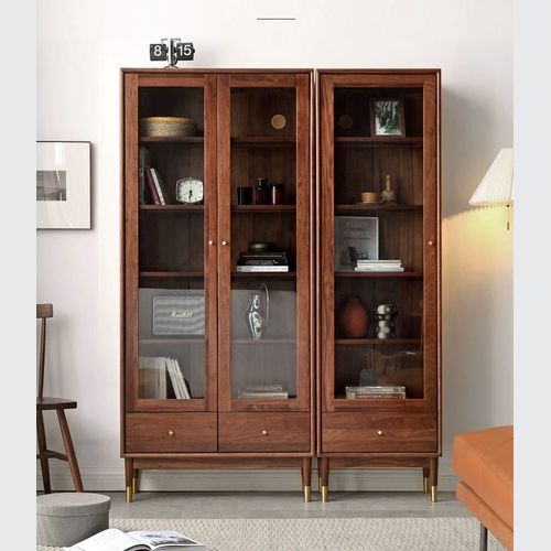 Walnut Glass Display Cabinet