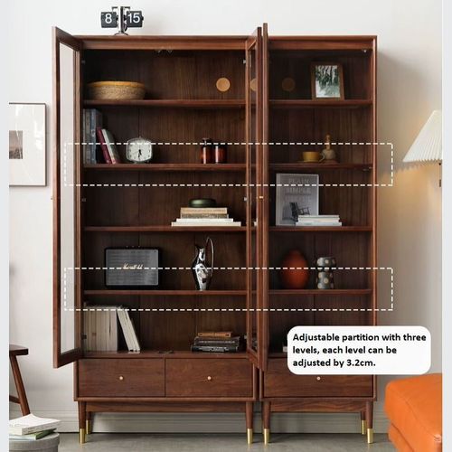 Walnut Glass Display Cabinet