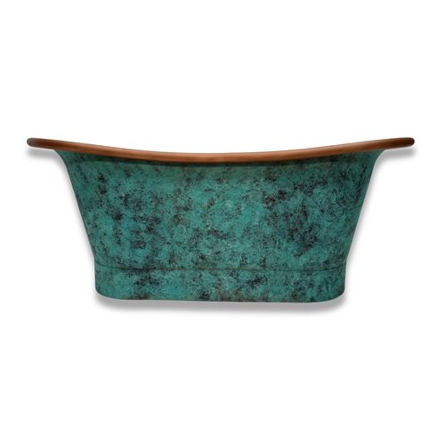 The Copper Bath Tub - Aurora Hammered Copper Double Slipper 1700mm - CB5018-D67