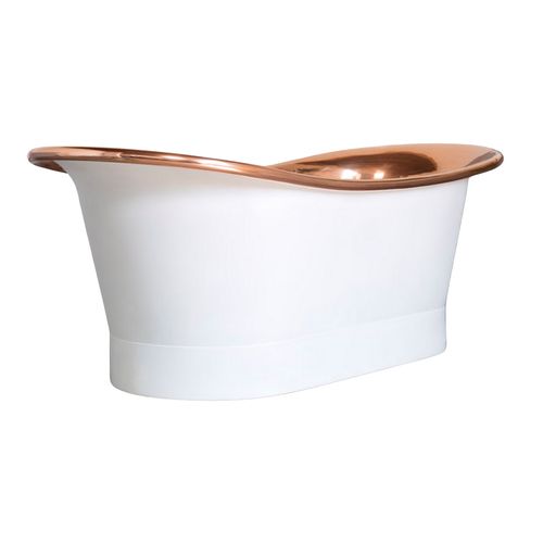 The Copper Bath Tub - Shanti Copper Double Slipper Smooth 1700mm - CB5017-D67