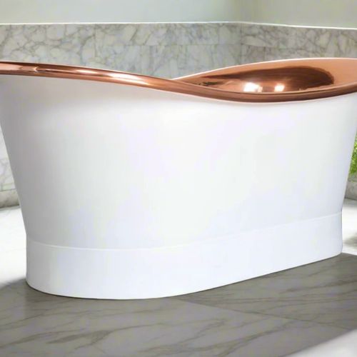 The Copper Bath Tub - Shanti Copper Double Slipper Smooth 1700mm - CB5017-D67