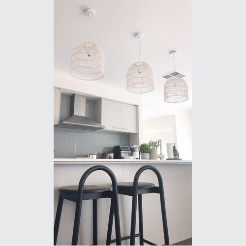 Whitewash Cane Rattan Pendant Light - Siena - 2 Sizes