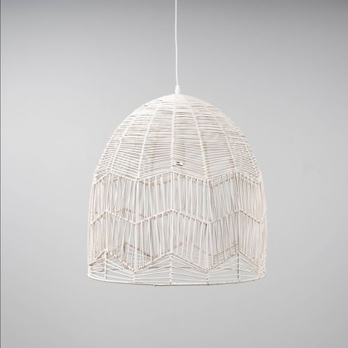 Whitewash Rattan Lace Pendant Light - Amalfi - 2 Sizes
