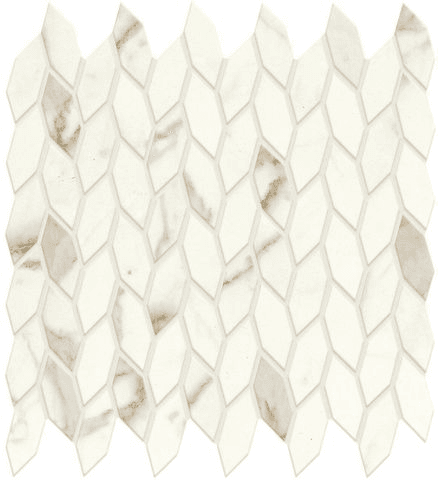 Calacatta Prestige Twist Satin Mosaic | Tile Space