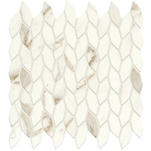 Calacatta Prestige Twist Satin Mosaic | Tile Space