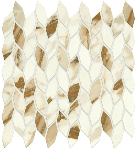 Calacatta Imperial Twist Satin Mosaic | Tile Space