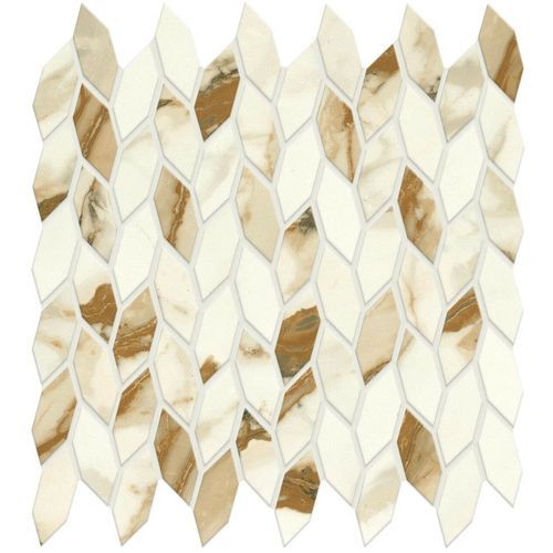 Calacatta Imperial Twist Satin Mosaic | Tile Space
