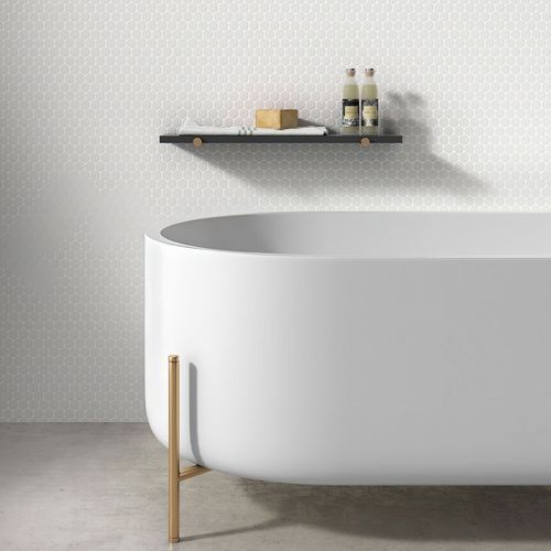 Circle White Pennyround Mosaic Tile