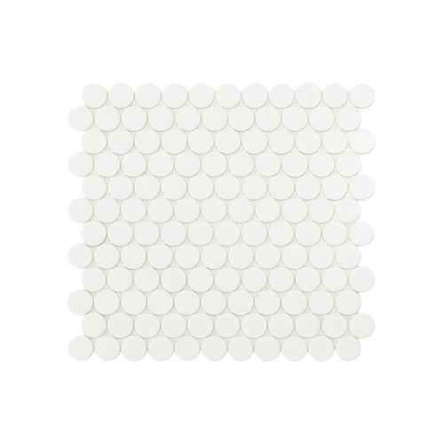 Circle White Pennyround Mosaic Tile