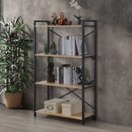 Axel Main Shelving Unit Medium | Black Steel & Natural