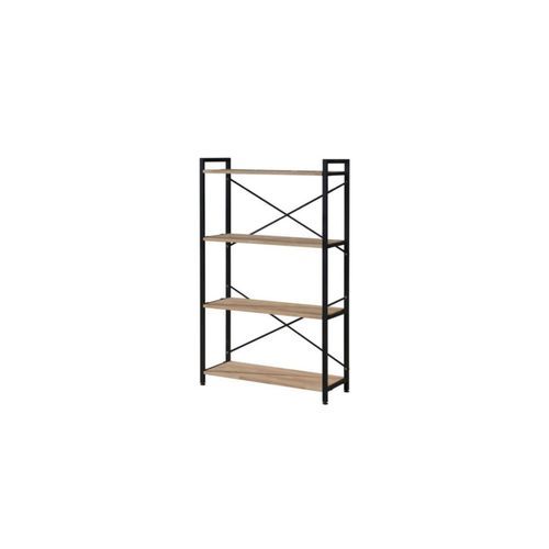 Axel Main Shelving Unit Medium | Black Steel & Natural