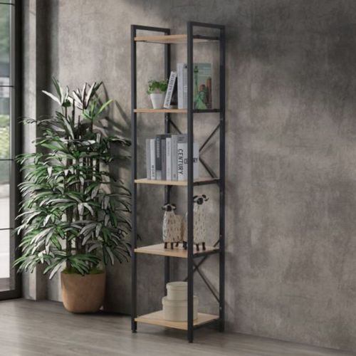 Axel Modular Main Shelving Unit | Black Steel & Natural