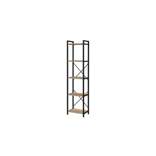 Axel Modular Main Shelving Unit | Black Steel & Natural