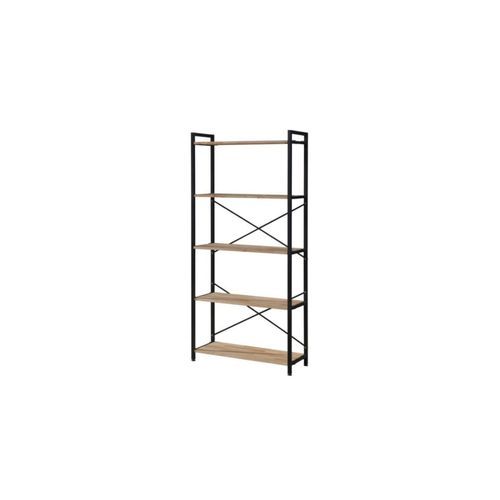 Axel Modular Main Shelving Unit | Black Steel & Natural