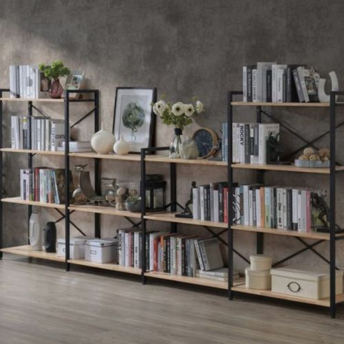 Axel 4PCE Shelving Unit U-Shape | Black Steel & Natural