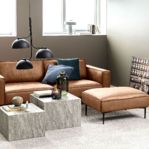 Enzo Ottoman - Leather Mix