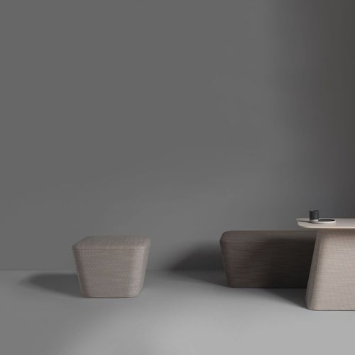Osaka Small Ottoman, 550 x 550, H450 by Teruhiro Yanagihara