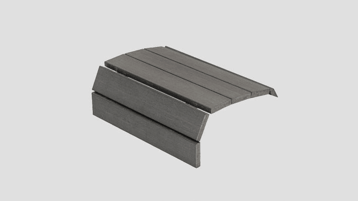 Outdoor Polywood Slat Tray in Grey