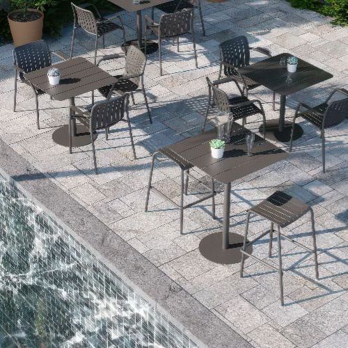 Roku Outdoor Backless Bar Stool