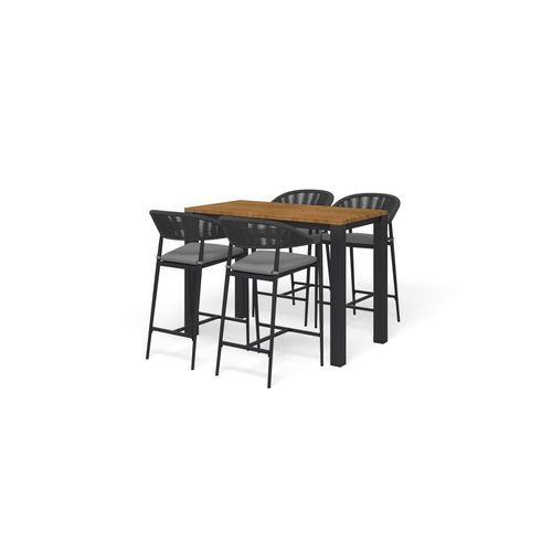Adele Teak Bar Table with Nivala Bar Chairs 5pc