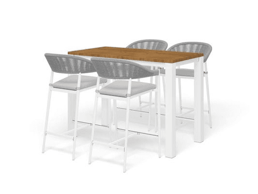 Adele Teak Bar Table with Nivala Bar Chairs -5pc