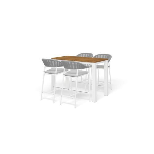 Adele Teak Bar Table with Nivala Bar Chairs -5pc