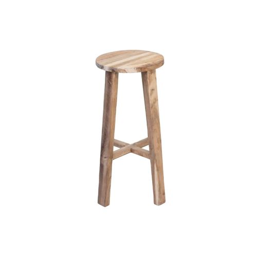 Reclaimed Teak Tall Tripod Stool- Natural
