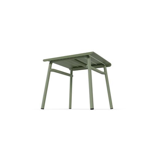 Roku Outdoor Low Stool Footrest in Matt Eucalyptus Green