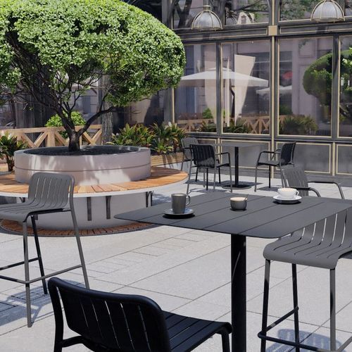 Roku Outdoor Bar Stool in Matt Charcoal