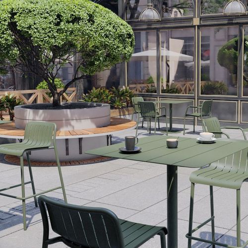 Roku Outdoor Bar Stool in Matt Eucalyptus Green