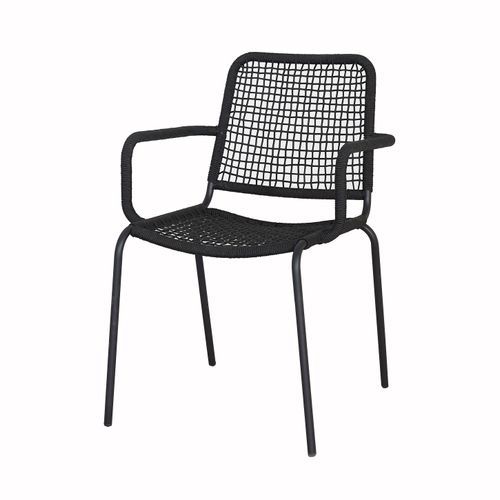 Bahamas Stackable Steel Outdoor Dining Chair | Black