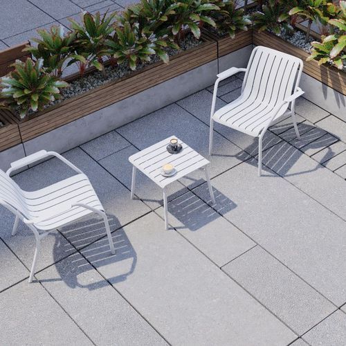 Roku Outdoor Lounge Chair in Matt White