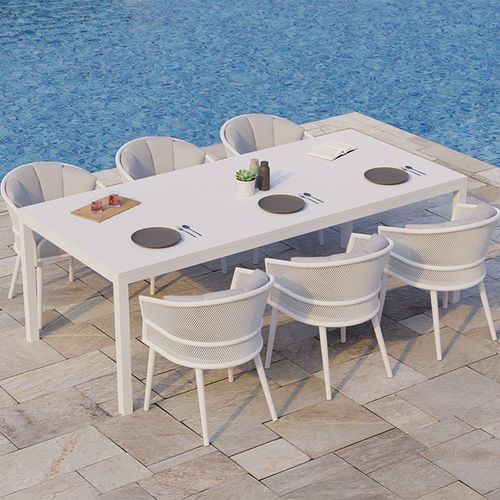 Avila Dining Chair - White - Light Grey Cushion