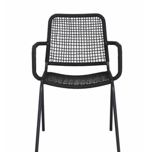 Bahamas Stackable Steel Outdoor Dining Chair | Black