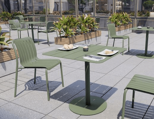 Roku Outdoor Dining Chair in Matt Eucalyptus Green