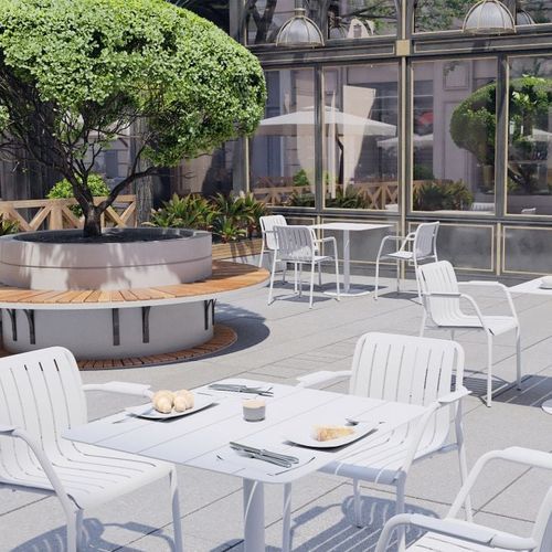 Roku Outdoor Arm Chair in Matt White