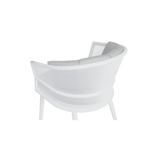 Avila Dining Chair - White - Light Grey Cushion