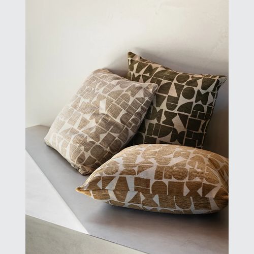 Baya Miller Cushion - Toffee | Geometric Pattern