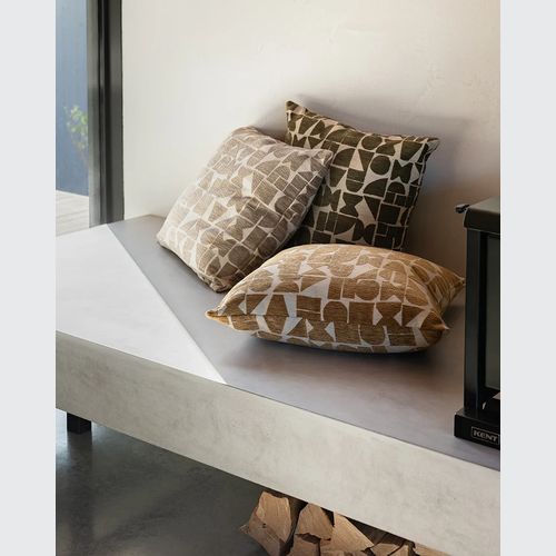 Baya Miller Cushion - Toffee | Geometric Pattern