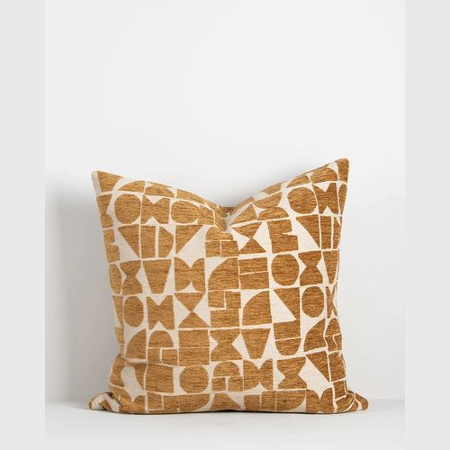 Baya Miller Cushion - Toffee | Geometric Pattern