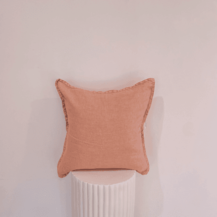 100% Belgium Linen Vintage Washed Cushion - Dusty Rose