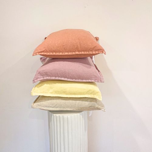 100% Belgium Linen Vintage Washed Cushion - Lilac