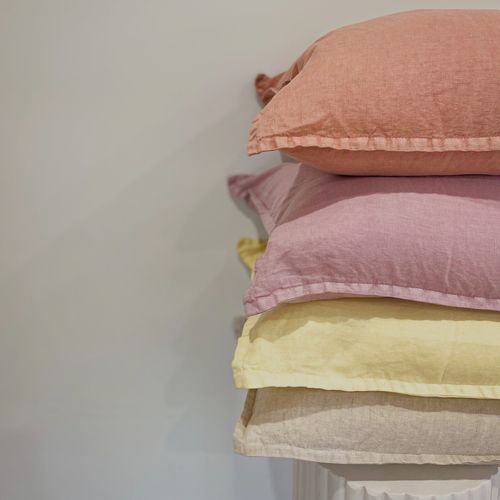 100% Belgium Linen Vintage Washed Cushion - Linen