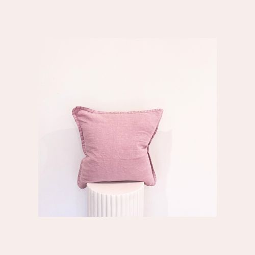 100% Belgium Linen Vintage Washed Cushion - Lilac
