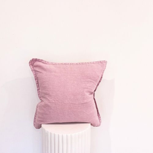 100% Belgium Linen Vintage Washed Cushion - Lilac