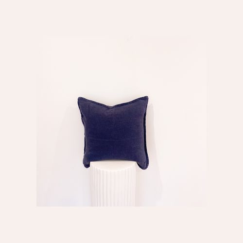 100% Belgium Linen Vintage Washed Cushion - Navy
