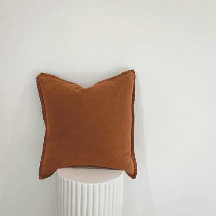 100% Belgium Linen Vintage Washed Cushion - Tobacco