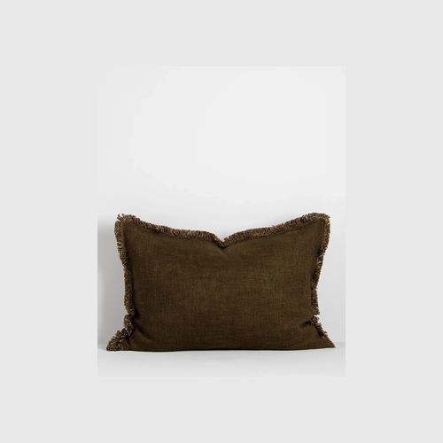 Baya Dover Cushion - Leaf | Lumbar with Fringe