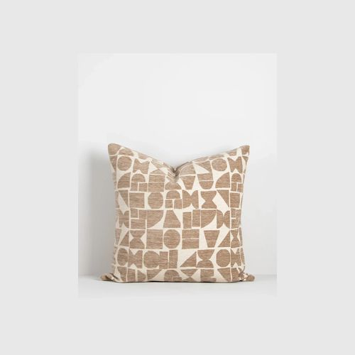 Baya Miller Cushion - Mushroom | Geometric Pattern