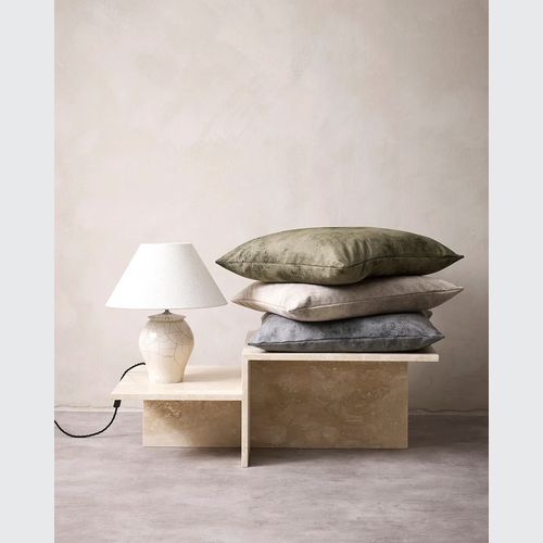 Baya Theo Velvet Cushion - Smoke | Large 60 x 60cm